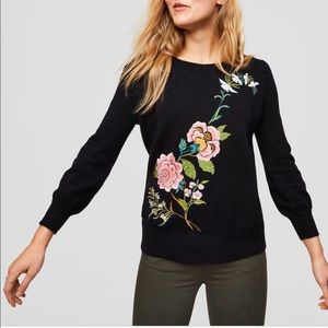LOFT | Floral appliqué sweater